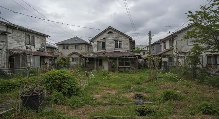 時間が経過し、さらに荒廃が進んだ空き家