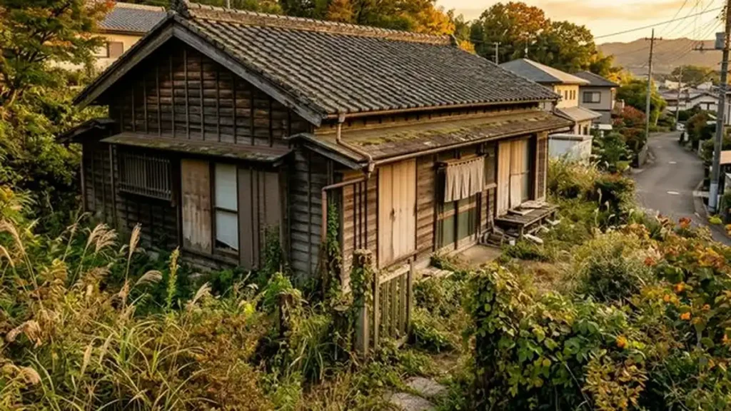 東京都 東京都 世田谷区の住宅街の古い空き家 ※南国、沖縄風の要素、ヤシの木、透き通った青い海は不可