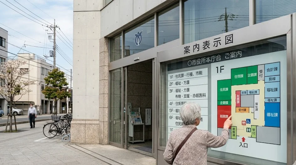 高知県の市役所（案内表示）